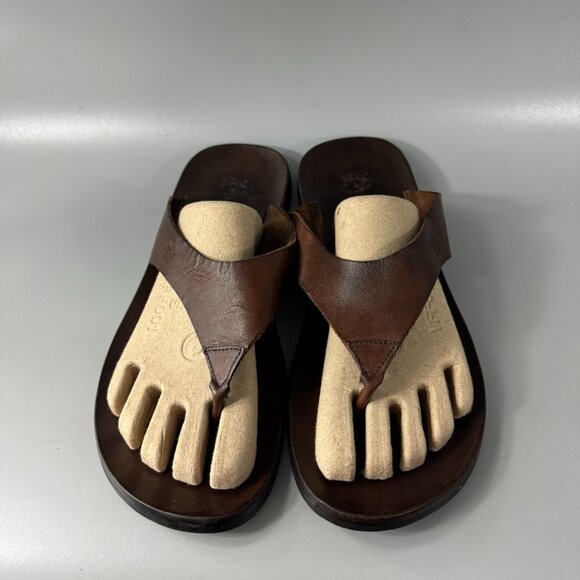 IL BISONTE Brown Leather Thong Sandals, Men Size 45 main image 13